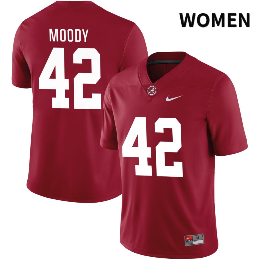 Alabama Crimson Tide Women's Jaylen Moody #42 NIL Crimson 2022 NCAA Authentic Stitched College Football Jersey QC16Y77JG